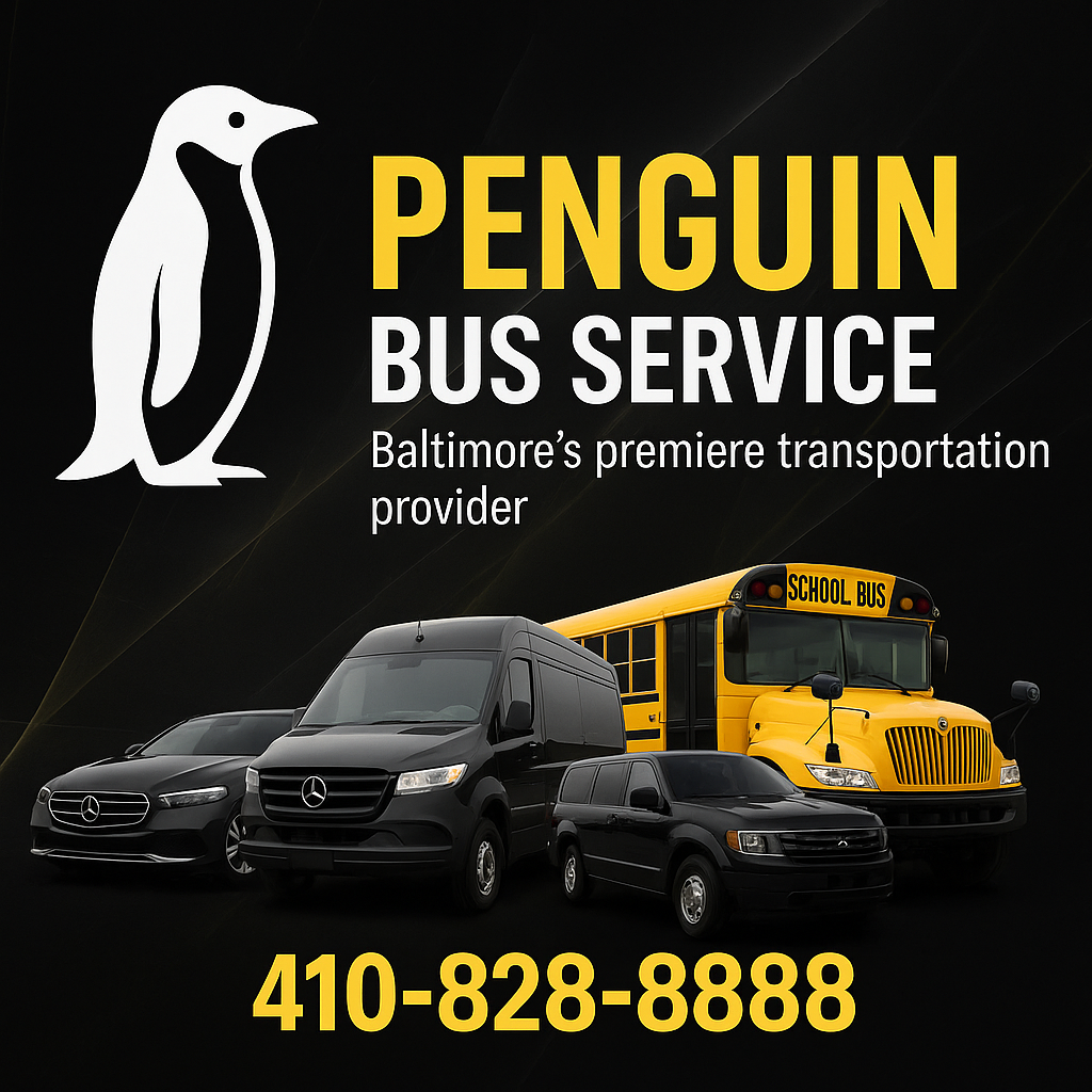 Penguin Bus Service vehicles and logo